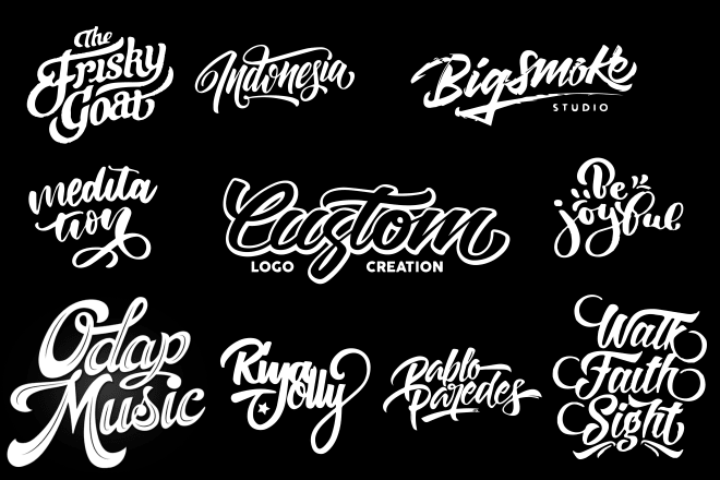 I will design hand lettering typography calligraphy logo