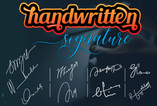 I will design handwritten signature,scripted, cursive logo
