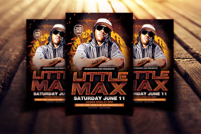 I will design hip hop music night and dj party flyer poster