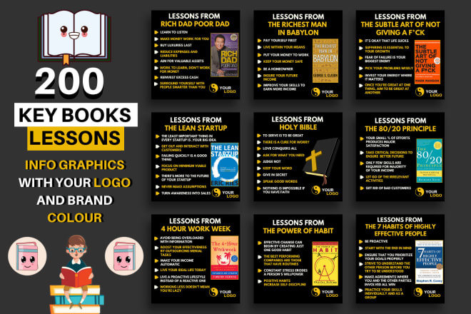 I will design key lessons books infographics quotes for instagram
