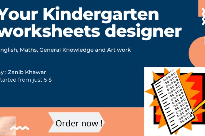 I will design kindergarten worksheets for little kids