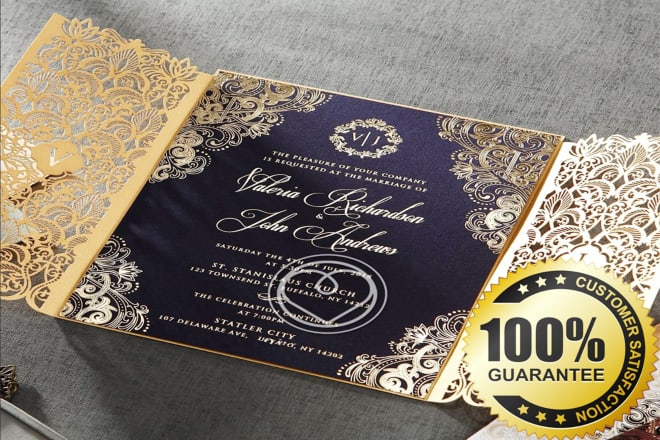 I will design luxury wedding invitation card