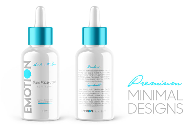 I will design minimal and clean label, box packaging