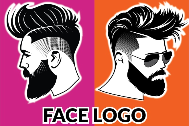 I will design minimal face logo face silhouette
