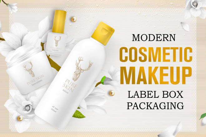 I will design modern makeup cosmetics product packaging label box
