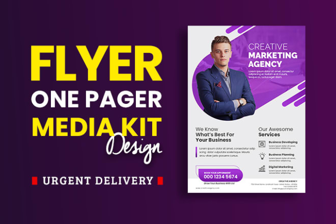 I will design modern one pager, media kit or marketing flyer