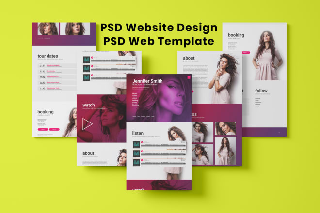 I will design photoshop web template or PSD website or PSD mockup