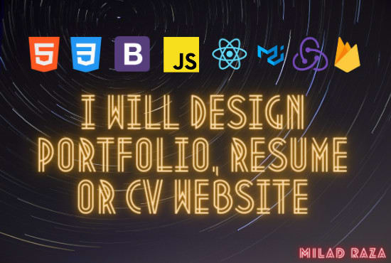 I will design portfolio resume or cv website