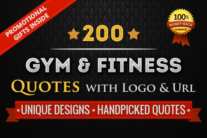 I will design premium fitness quotes images with your logo for fitness marketing