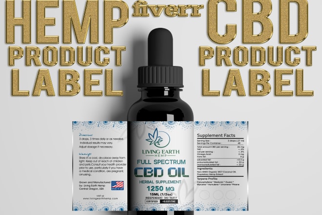 I will design pro cbd, hemp oil product label