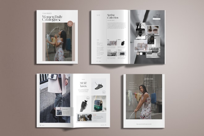 I will design pro, minimal product catalog, magazine