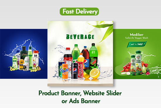 I will design product banner or ads, website slider, cover design