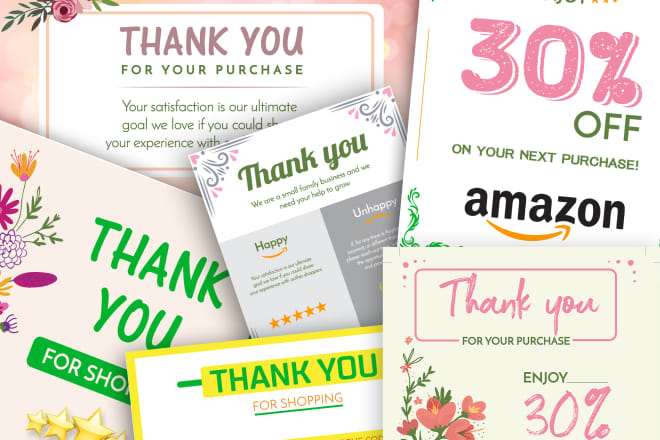 I will design product insert, package insert for amazon thank you card