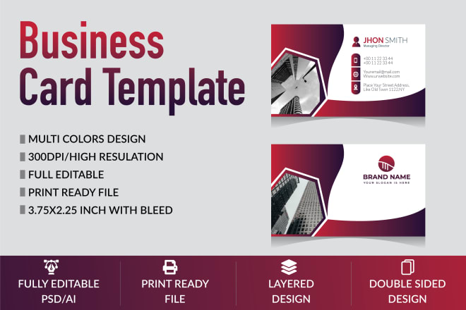 I will design professional PSD or vector business card templates for you