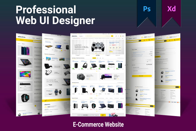 I will design professional PSD or xd web UI templates