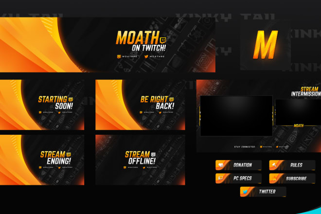 I will design professional twitch overlay and logo