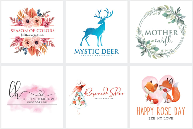 I will design professional watercolor logo