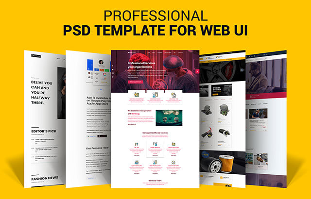 I will design professional web UI and photoshop templates