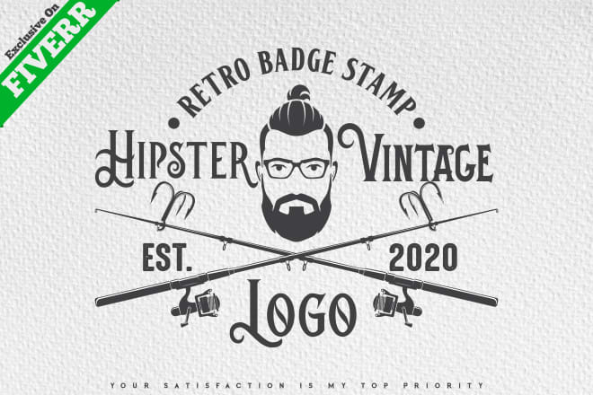 I will design retro vintage hipster badge stamp logo