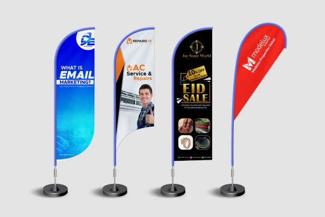 I will design roll up banner or feather flag for your business