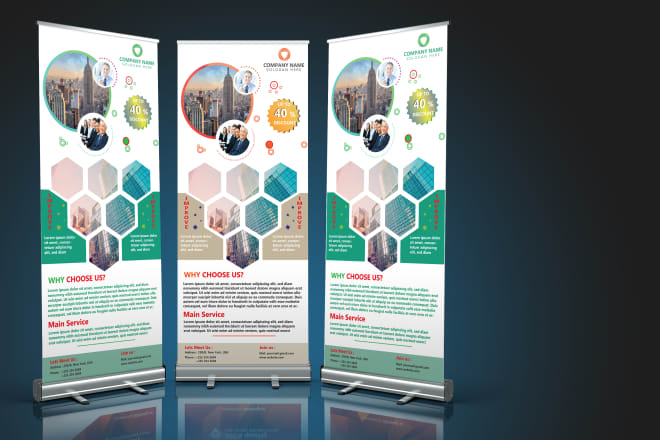 I will design roll up,pop up,retractable banner and x stand banner