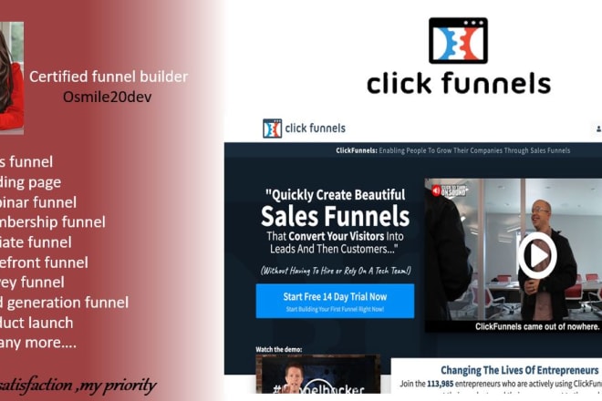 I will design sales funnel, webinar, membership, affiliate funnel on clickfunnels