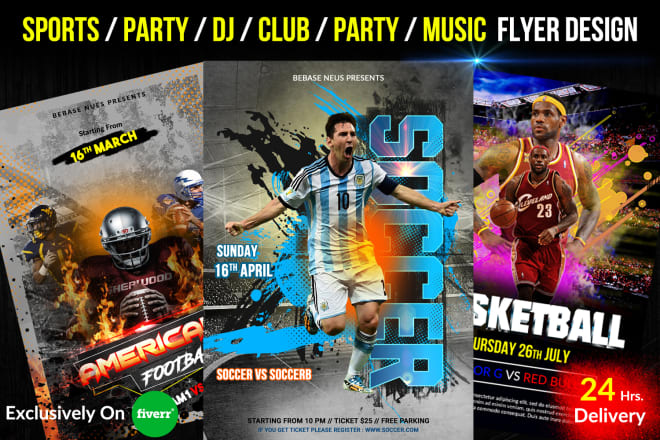 I will design sports, party, club, dj, disco, club flyer or poster 24 hrs