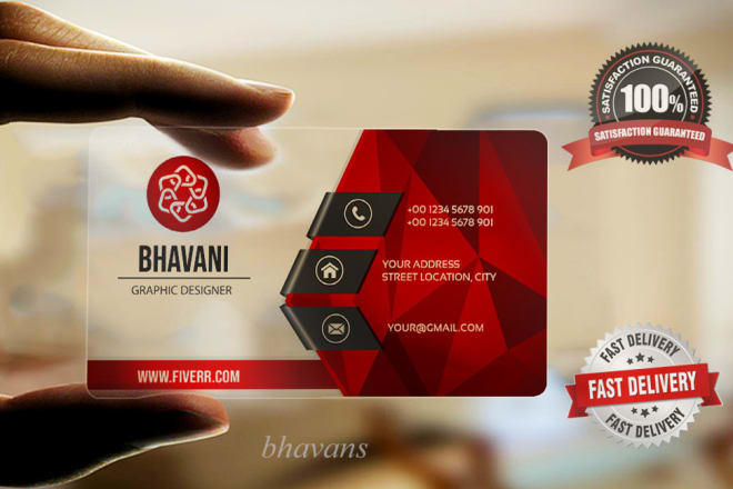 I will design stylish plastic transparent business card in 24 hours