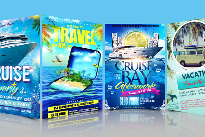 I will design summer, beach, travel, tour, cruise flyer or poster