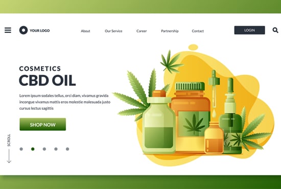 I will design thc cbd oil hemp cannabis ecommerce store website