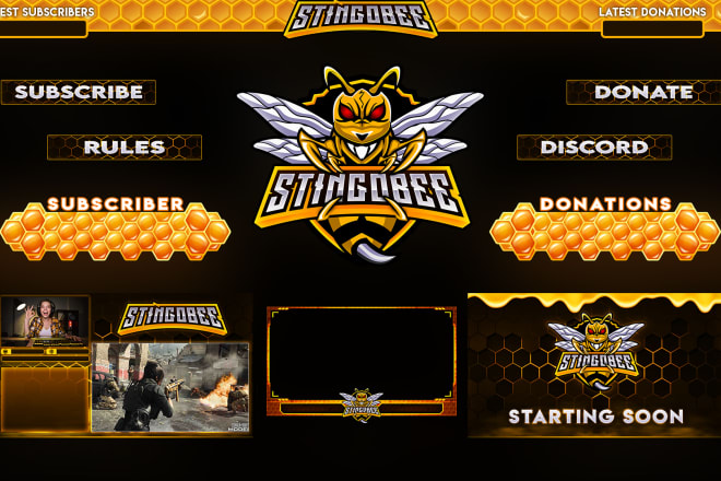 I will design twitch or facebook or youtube overlays and logo for your stream