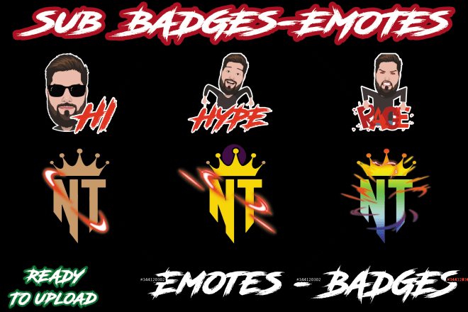 I will design twitch sub badges, twitch emotes, twitch badges