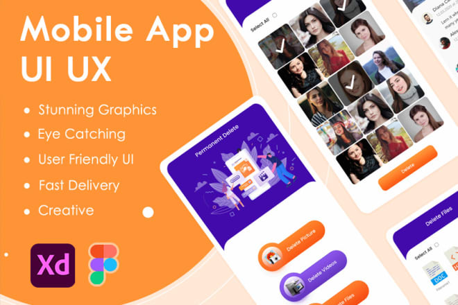 I will design UI UX for mobile app in adobe xd and figma