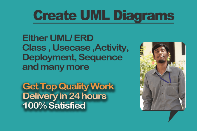 I will design uml class, erd, usecase and all diagrams in 24hr