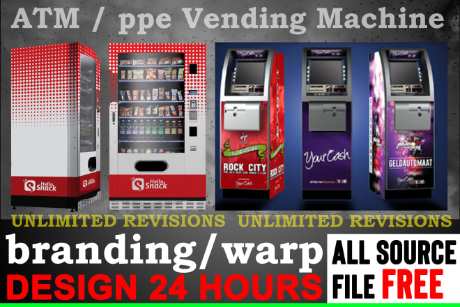 I will design vending machine branding or warp in 24 hours