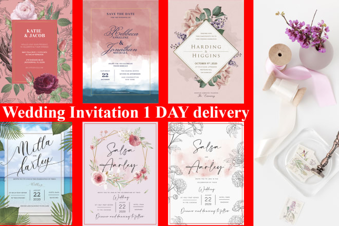 I will design wedding invitation card birthday party, baby shower