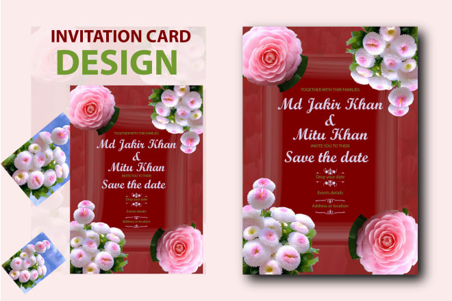 I will design wedding party invitation card