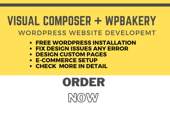 I will design wordpress website with visual composer or wpbakery
