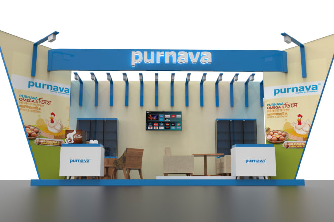 I will design your 3d exhibition stand, stall, kiosk, virtual, booth