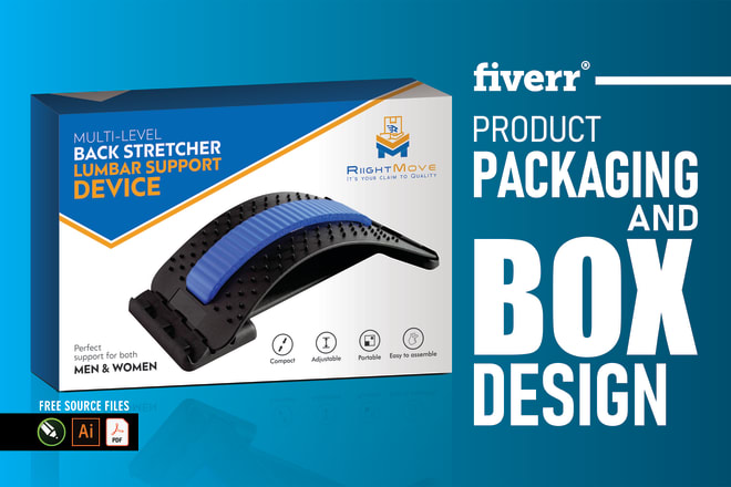 I will design your amazon product packaging design, box design