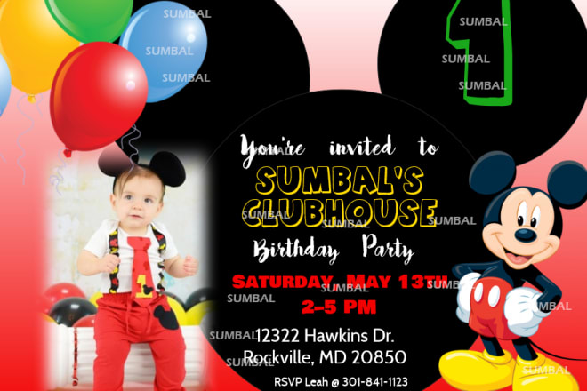 I will design your themed birthday card or any invitation card