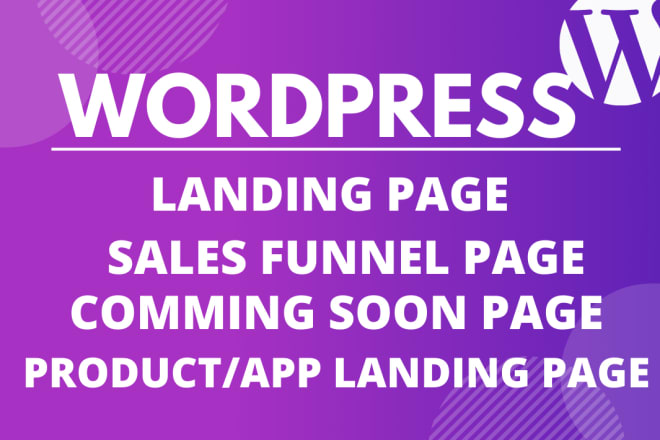 I will develop a pixel perfect wordpress landing page, squeeze page, coming soon page
