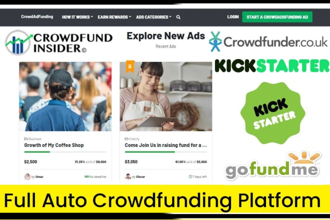 I will develop crowdfunding investment website or run fund campaign