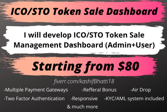 I will develop ico sto token sale management dashboard admin user
