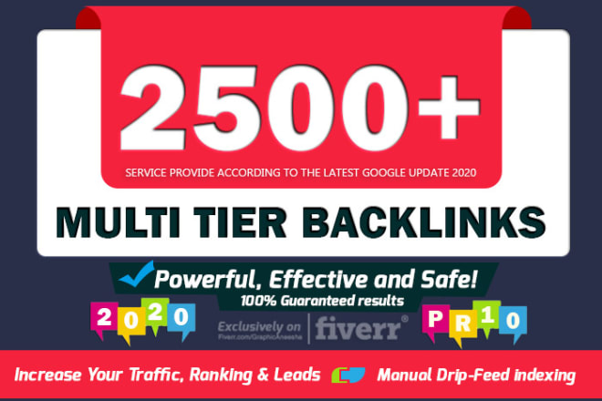 I will do 2500 SEO dofollow backlinks multi tier