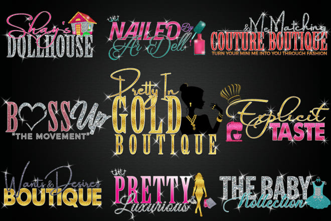 I will do 3 modern feminine glitter luxury logo within 12 hours