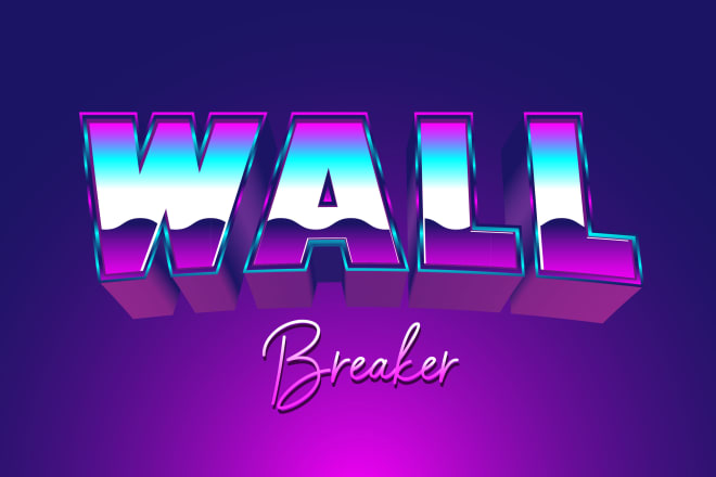 I will do 80s style logo typography