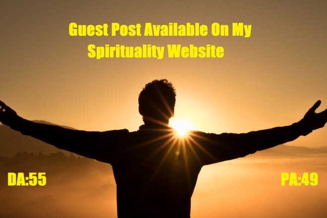 I will do a guest post on my spirituality blog