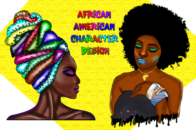 I will do african american character design for tshirt