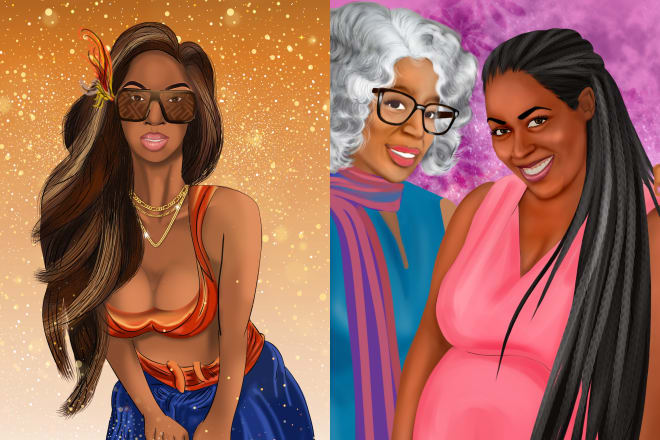 I will do african american character design or illustration